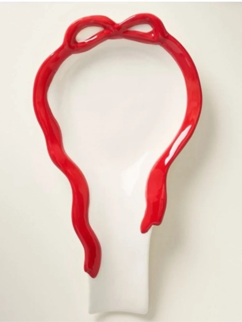 Anthropologie Red Ribbon Spoon Rest